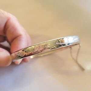 Birks Vintage Sterling Silver Finely Chased Hinged Bracelet